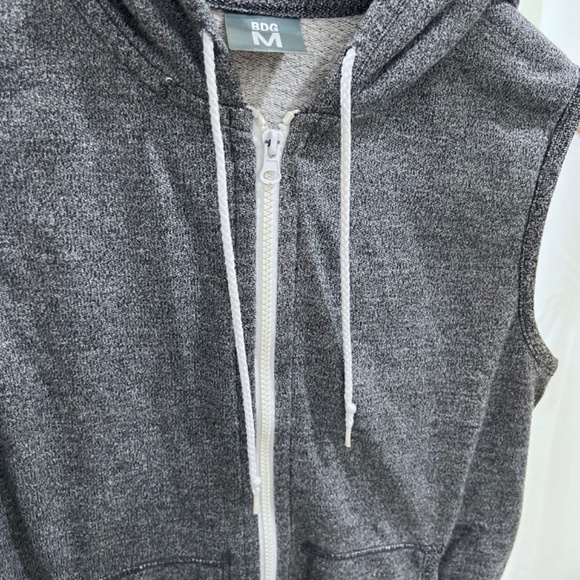 BDG Urban Outfitters Full Zip Hooded Cotton Vest - Gray - Picture 3 of 7